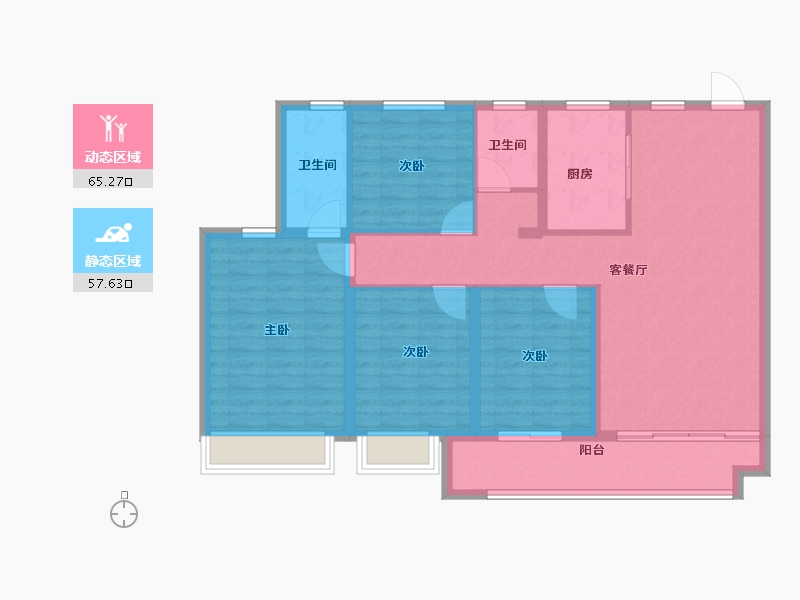 山东省-菏泽市-麟州府-111.00-户型库-动静分区