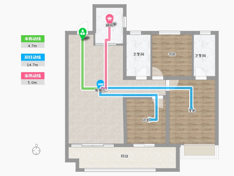 山东省-菏泽市-麟州府-93.00-户型库-动静线