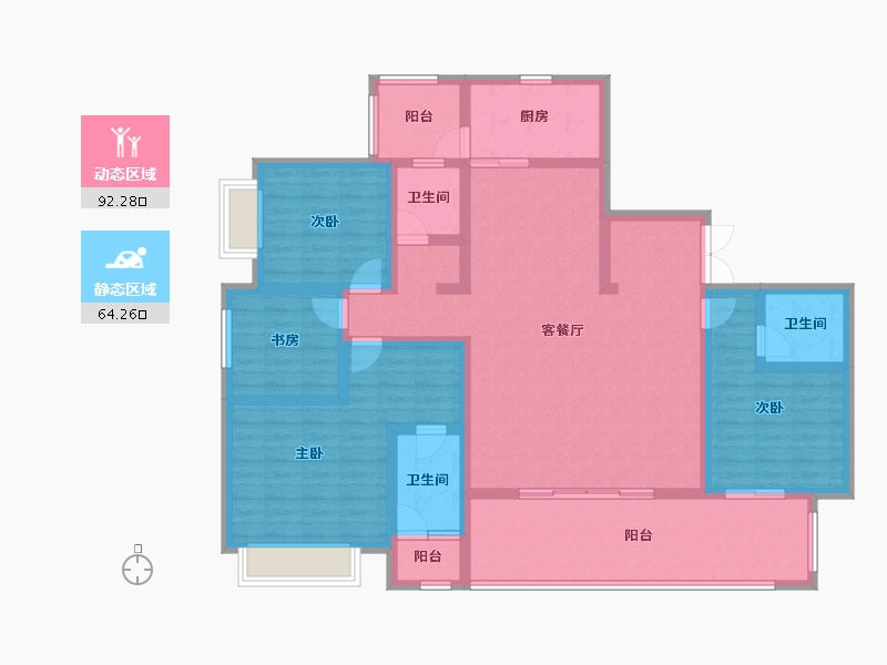 云南省-玉溪市-万科五街坊-139.13-户型库-动静分区