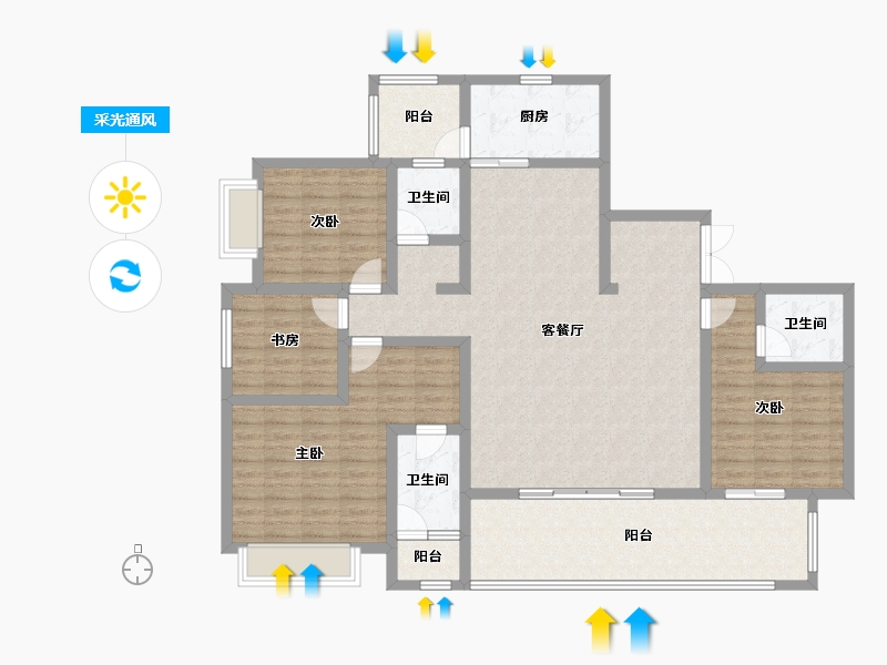 云南省-玉溪市-万科五街坊-139.13-户型库-采光通风