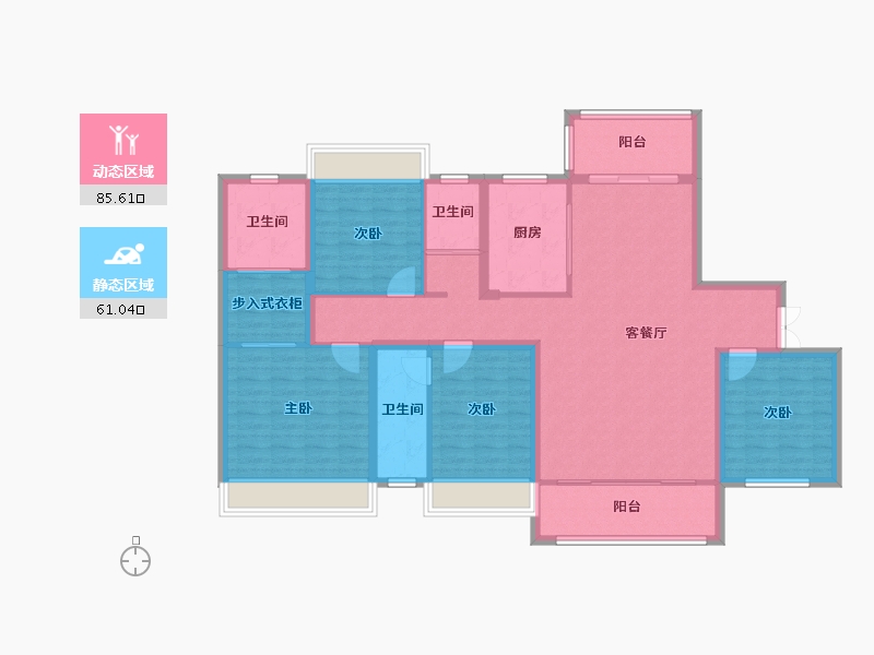 湖南省-湘西土家族苗族自治州-凤凰德馨园-132.32-户型库-动静分区