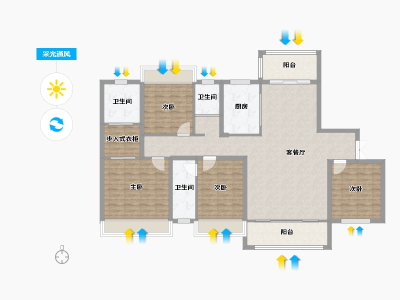 湖南省-湘西土家族苗族自治州-凤凰德馨园-132.32-户型库-采光通风