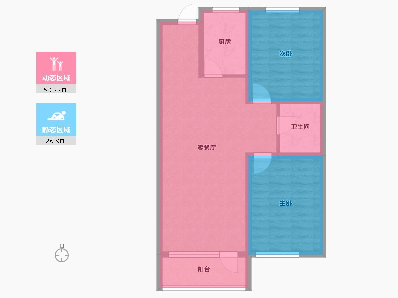 辽宁省-盘锦市-桃李源小区-71.74-户型库-动静分区