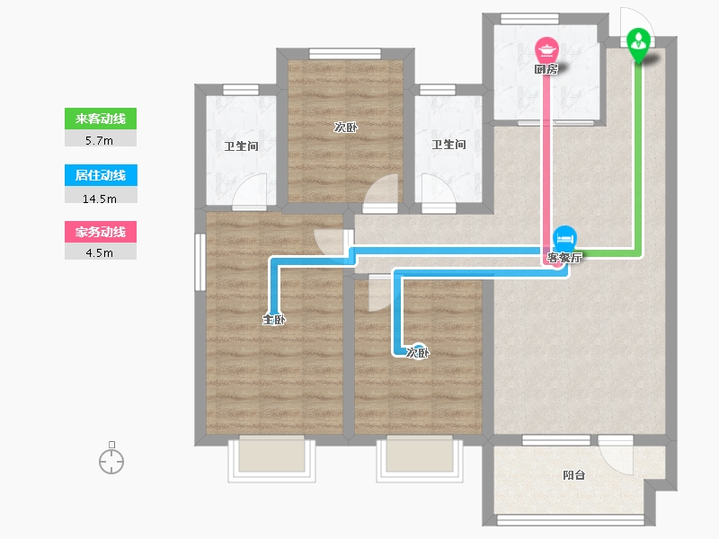 河北省-邢台市-京福苑-87.20-户型库-动静线