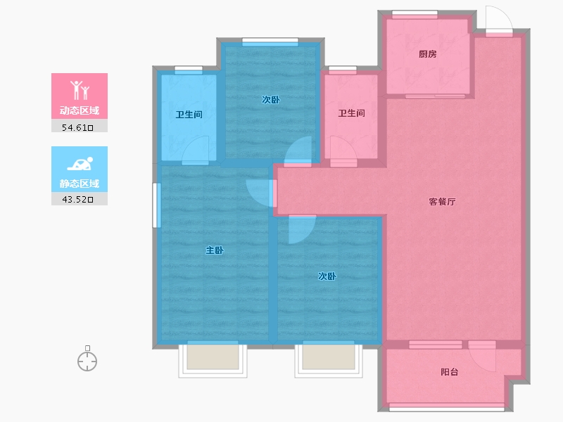 河北省-邢台市-京福苑-87.20-户型库-动静分区