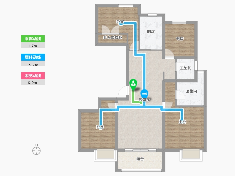 江苏省-扬州市-现代城-94.33-户型库-动静线