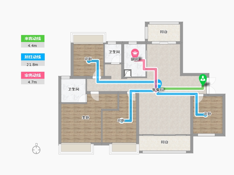 湖南省-湘西土家族苗族自治州-凤凰德馨园-118.64-户型库-动静线