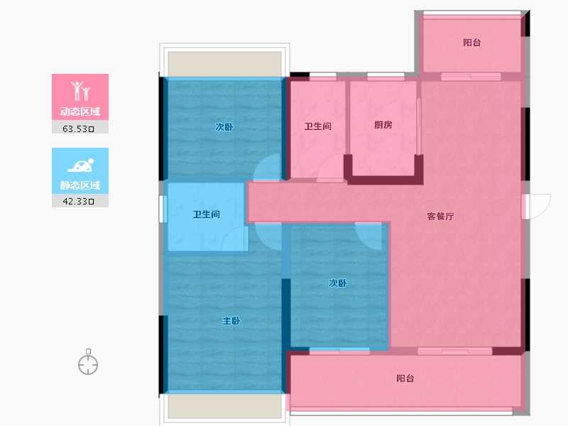 湖北省-荆门市-创鸿·书山美院-95.32-户型库-动静分区