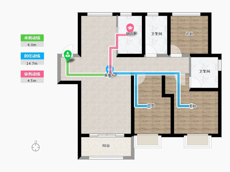 甘肃省-兰州市-兰州融创城-95.00-户型库-动静线