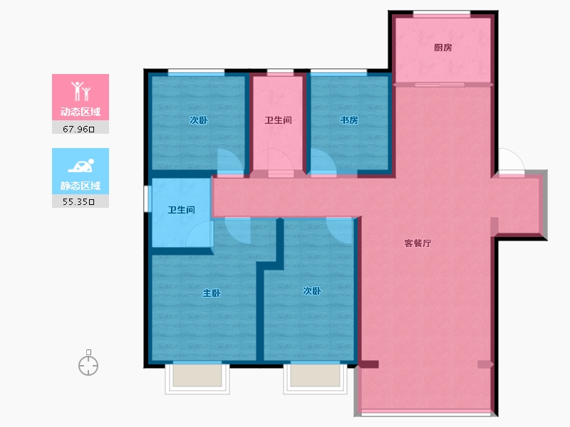 甘肃省-兰州市-兰州融创城-110.00-户型库-动静分区