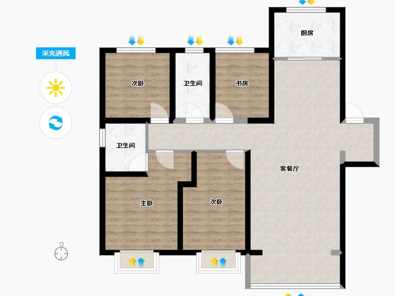 甘肃省-兰州市-兰州融创城-110.00-户型库-采光通风