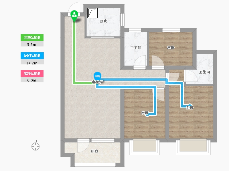 河北省-邢台市-京福苑-70.37-户型库-动静线