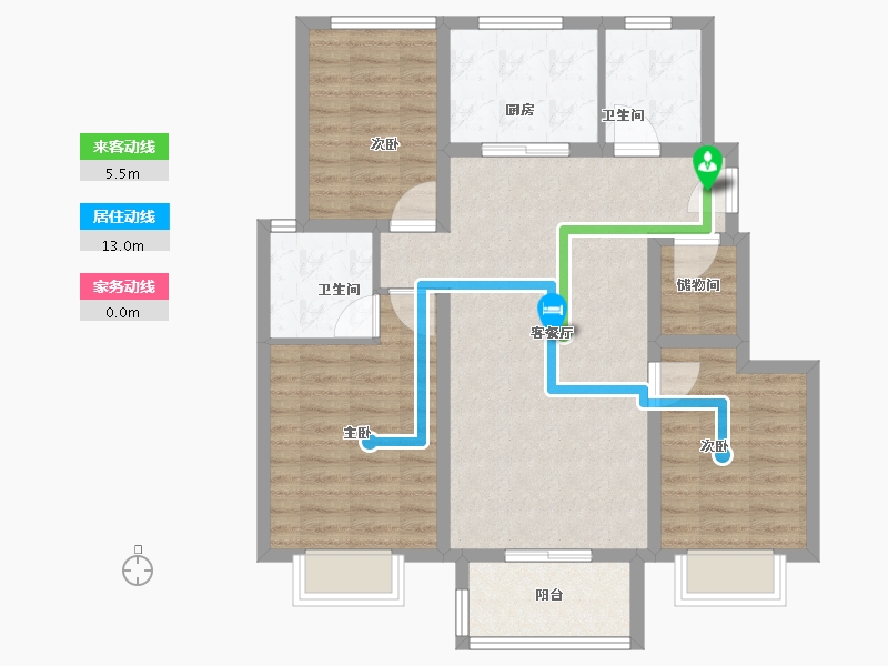 河北省-保定市-万科里程之光-88.00-户型库-动静线