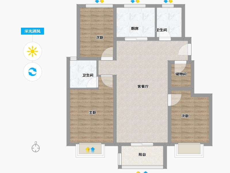 河北省-保定市-万科里程之光-88.00-户型库-采光通风