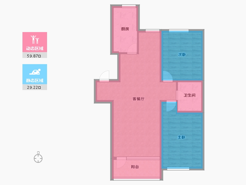 辽宁省-盘锦市-桃李源小区-79.34-户型库-动静分区