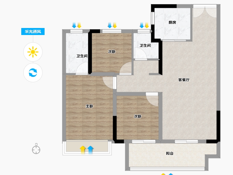 河南省-周口市-周口建业城-92.80-户型库-采光通风