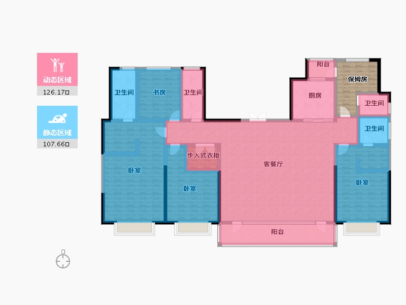 甘肃省-定西市-永生北玻紫御华府-220.30-户型库-动静分区