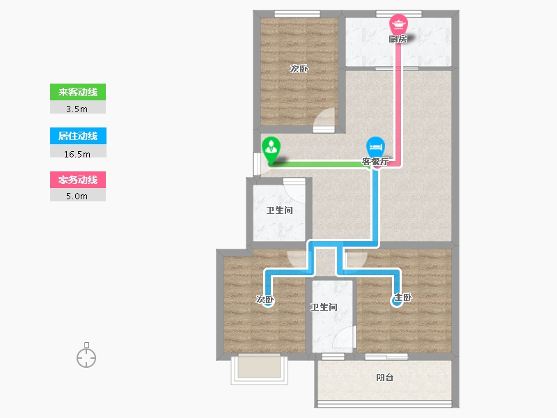 河北省-保定市-万科里程之光-85.60-户型库-动静线