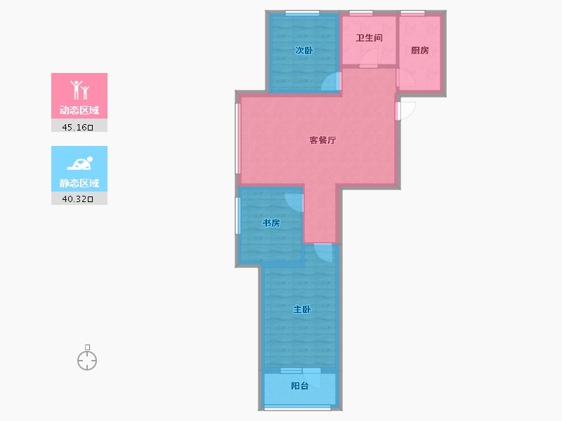 辽宁省-盘锦市-桃李源小区-75.99-户型库-动静分区