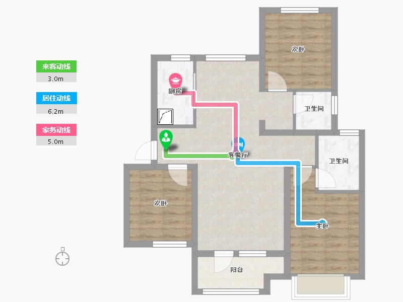 河北省-邢台市-京福苑-73.54-户型库-动静线