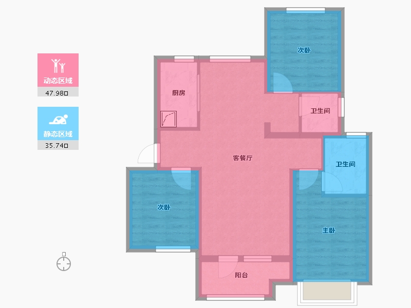 河北省-邢台市-京福苑-73.54-户型库-动静分区