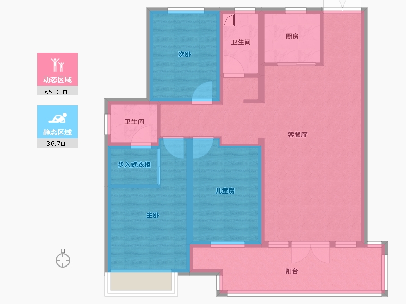 河北省-邢台市-中旭开元府-90.08-户型库-动静分区