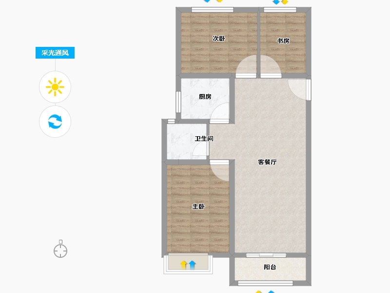 河北省-保定市-鹏润原著-84.01-户型库-采光通风