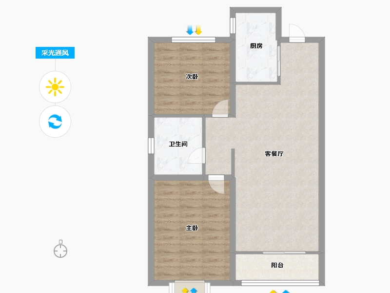 河北省-保定市-鹏润原著-72.00-户型库-采光通风