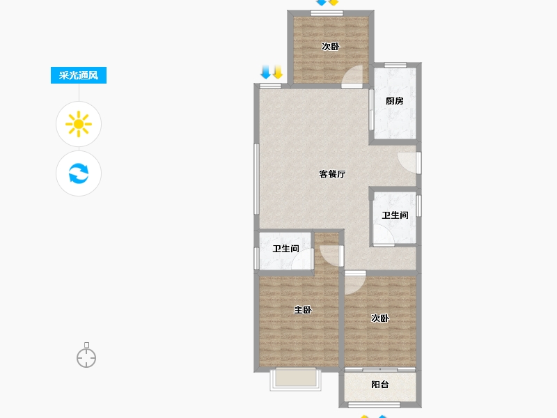 河北省-保定市-鹏润原著-102.01-户型库-采光通风