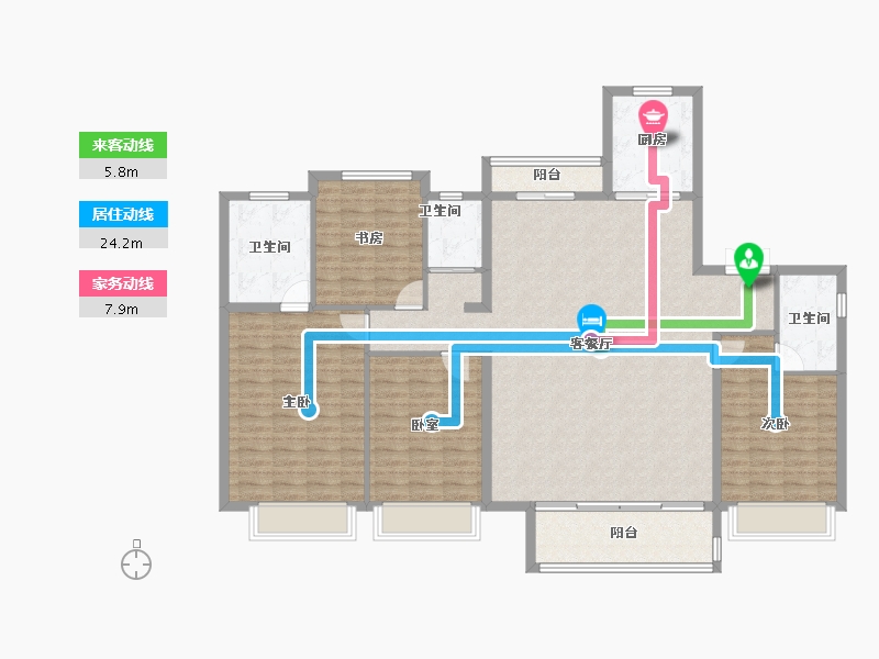 江苏省-扬州市-碧桂园望江府-152.00-户型库-动静线