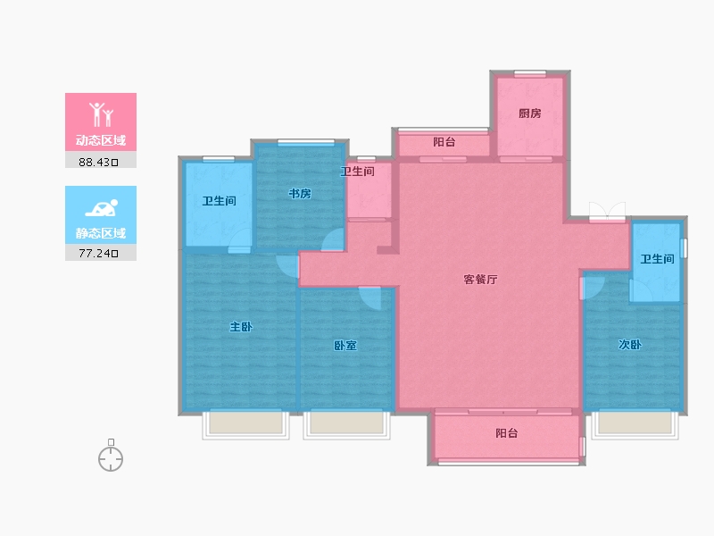 江苏省-扬州市-碧桂园望江府-152.00-户型库-动静分区