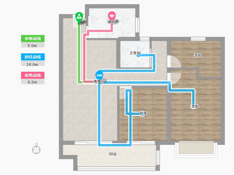 江苏省-扬州市-碧桂园望江府-78.40-户型库-动静线