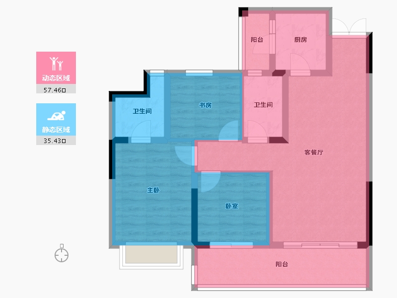 云南省-昭通市-万景進園-82.34-户型库-动静分区