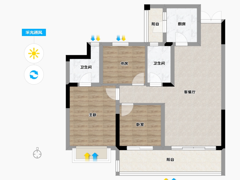 云南省-昭通市-万景進園-82.34-户型库-采光通风