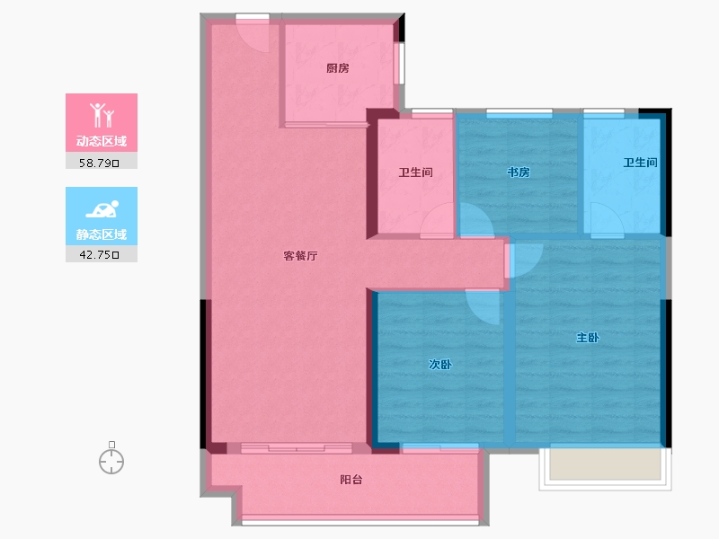 湖北省-荆门市-世茂长投龙山中央商务区-91.77-户型库-动静分区