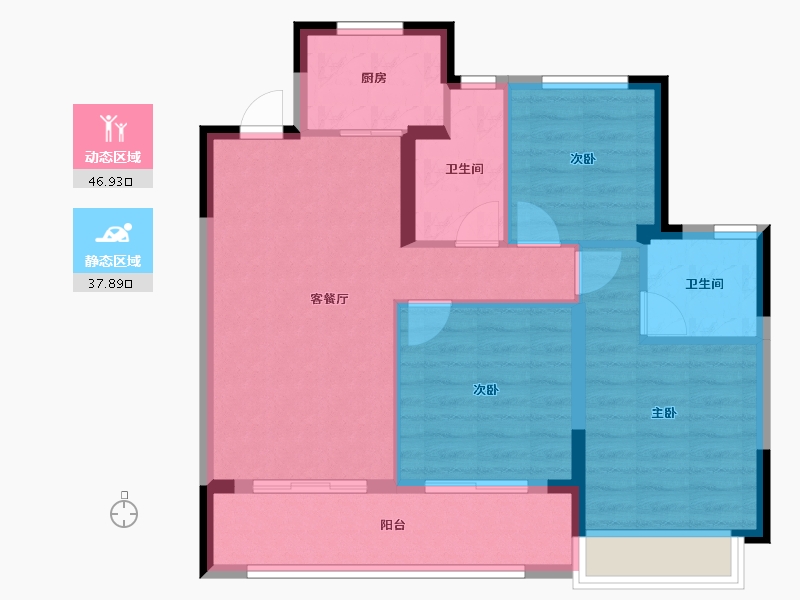 浙江省-丽水市-碧桂园云境-76.01-户型库-动静分区