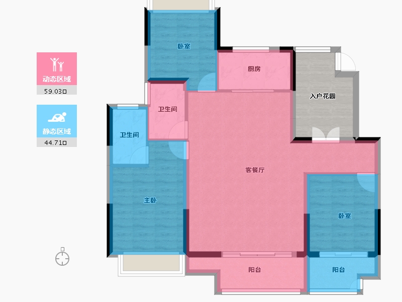 江苏省-扬州市-世茂金业璀璨铂湾-102.40-户型库-动静分区