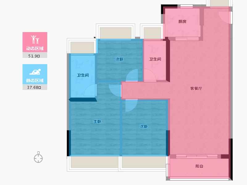 广东省-珠海市-中铁建未来城-82.00-户型库-动静分区