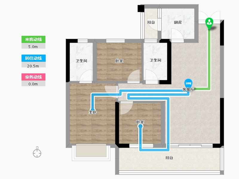 云南省-昭通市-万景進園-74.91-户型库-动静线