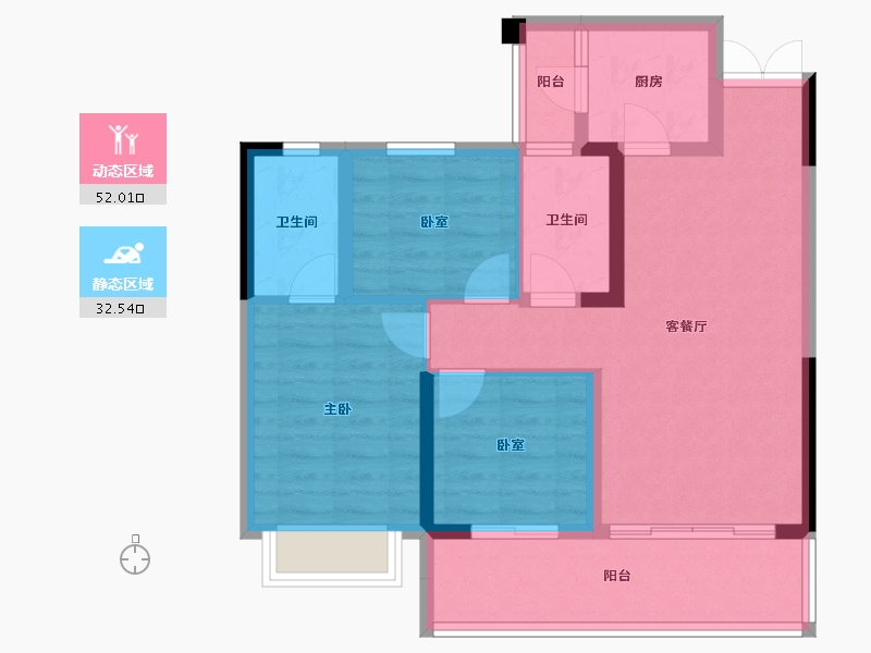 云南省-昭通市-万景進園-74.91-户型库-动静分区