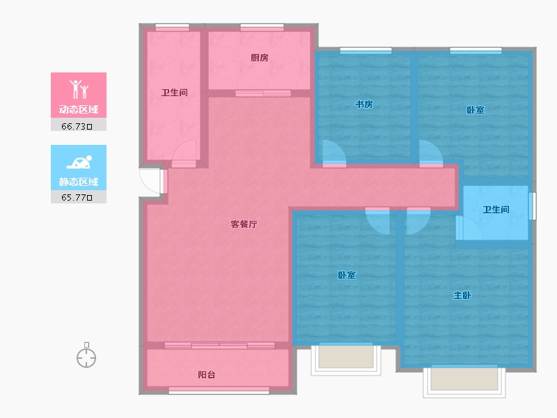 甘肃省-定西市-润嘉公馆-118.14-户型库-动静分区