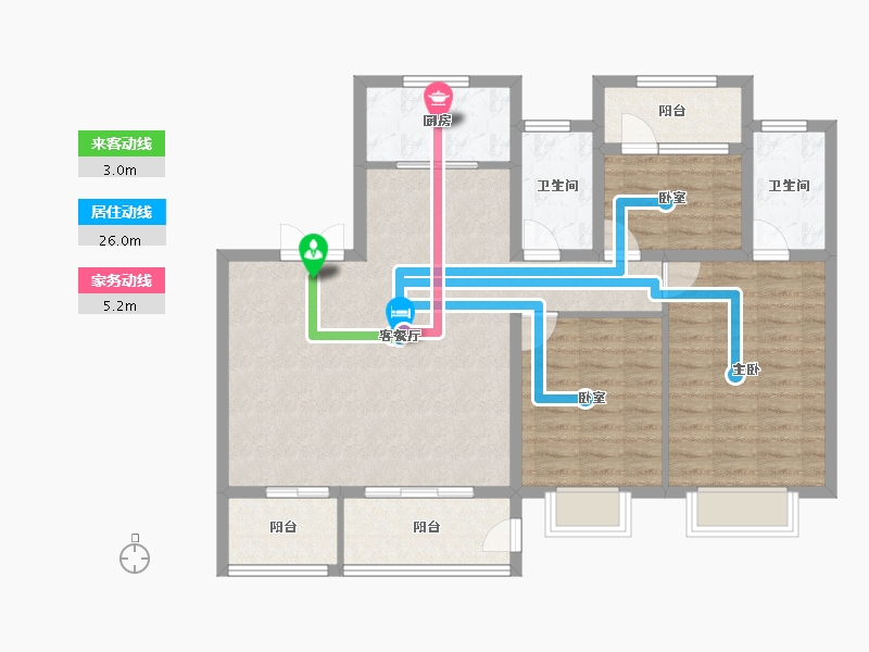 江苏省-扬州市-嘉年华唐悦-101.60-户型库-动静线