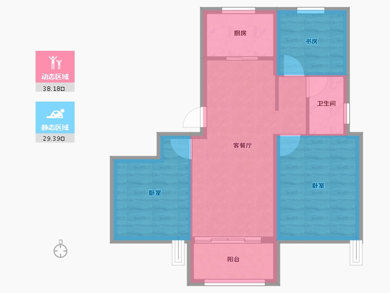 江苏省-扬州市-现代城-60.21-户型库-动静分区