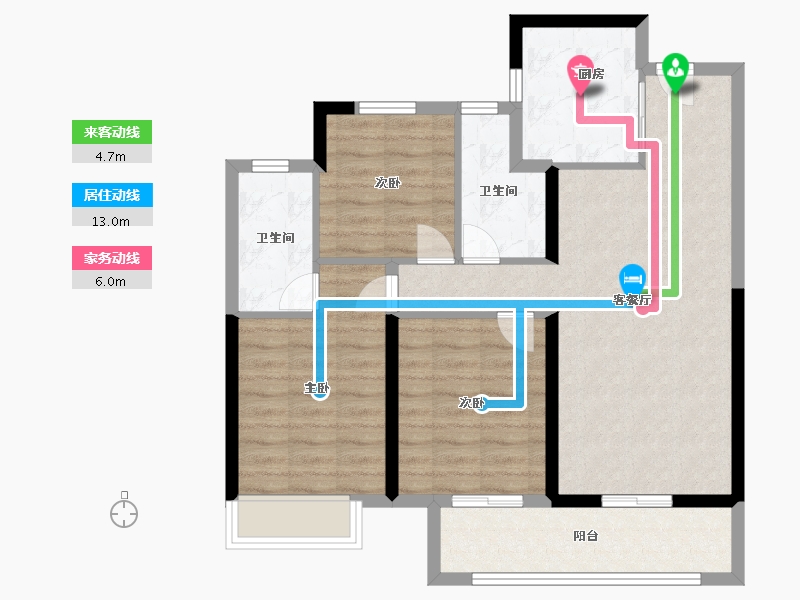 河南省-郑州市-招商公园与湖-83.00-户型库-动静线