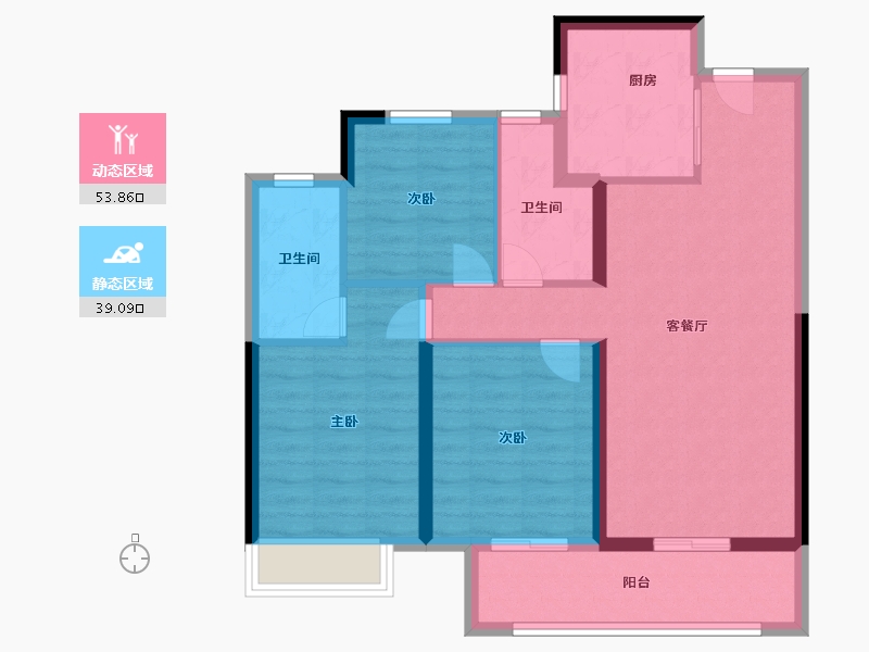 河南省-郑州市-招商公园与湖-83.00-户型库-动静分区