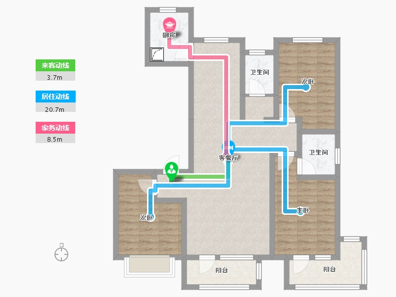 河北省-邢台市-京福苑-91.65-户型库-动静线