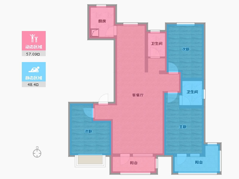 河北省-邢台市-京福苑-91.65-户型库-动静分区