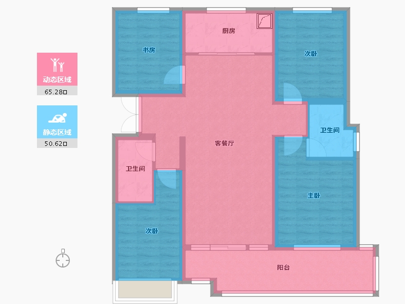 河北省-邢台市-中旭开元府-102.73-户型库-动静分区