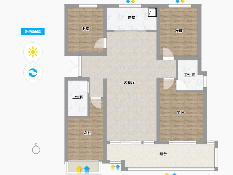 河北省-邢台市-中旭开元府-102.73-户型库-采光通风