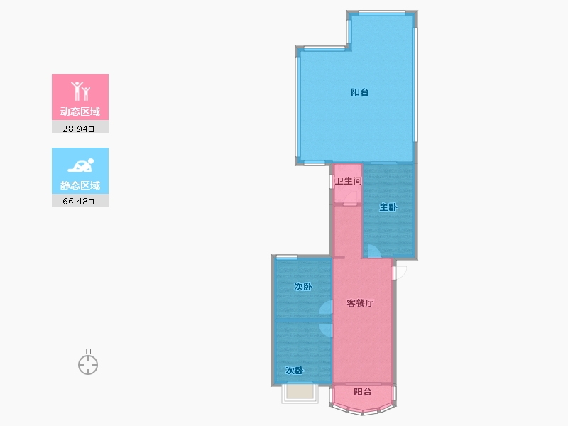 广东省-佛山市-珠江半岛花园-87.00-户型库-动静分区